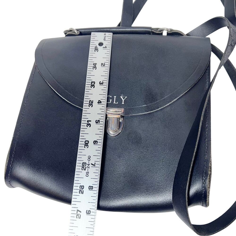 The Cambridge Satchel Company Poppy Grab Bag Mini Top Handle Black Leather - Picture 8 of 9